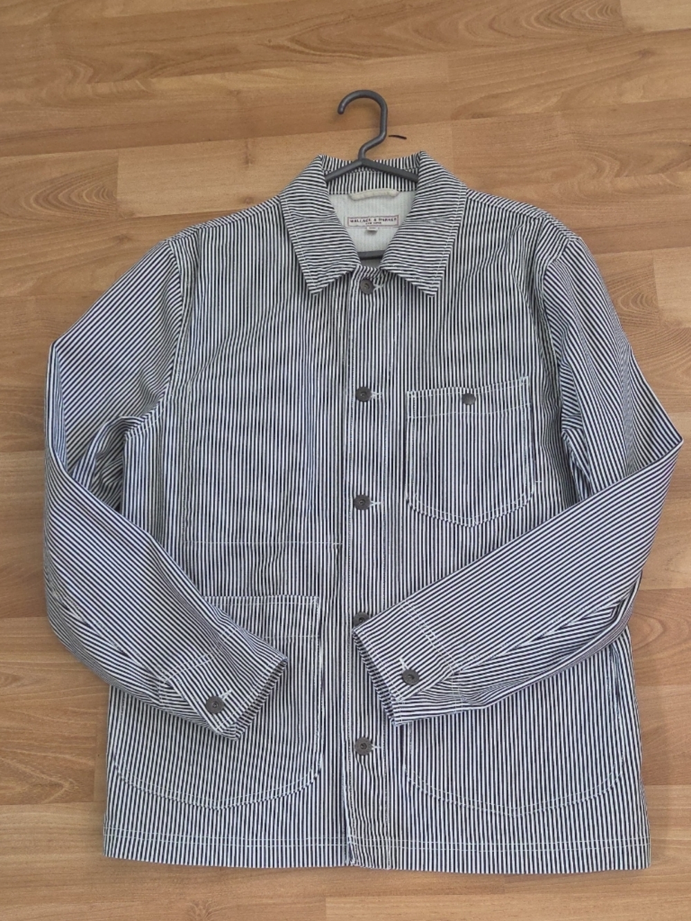 Wallace & Barnes Canvas Chore Jacket with Railroad Stripe